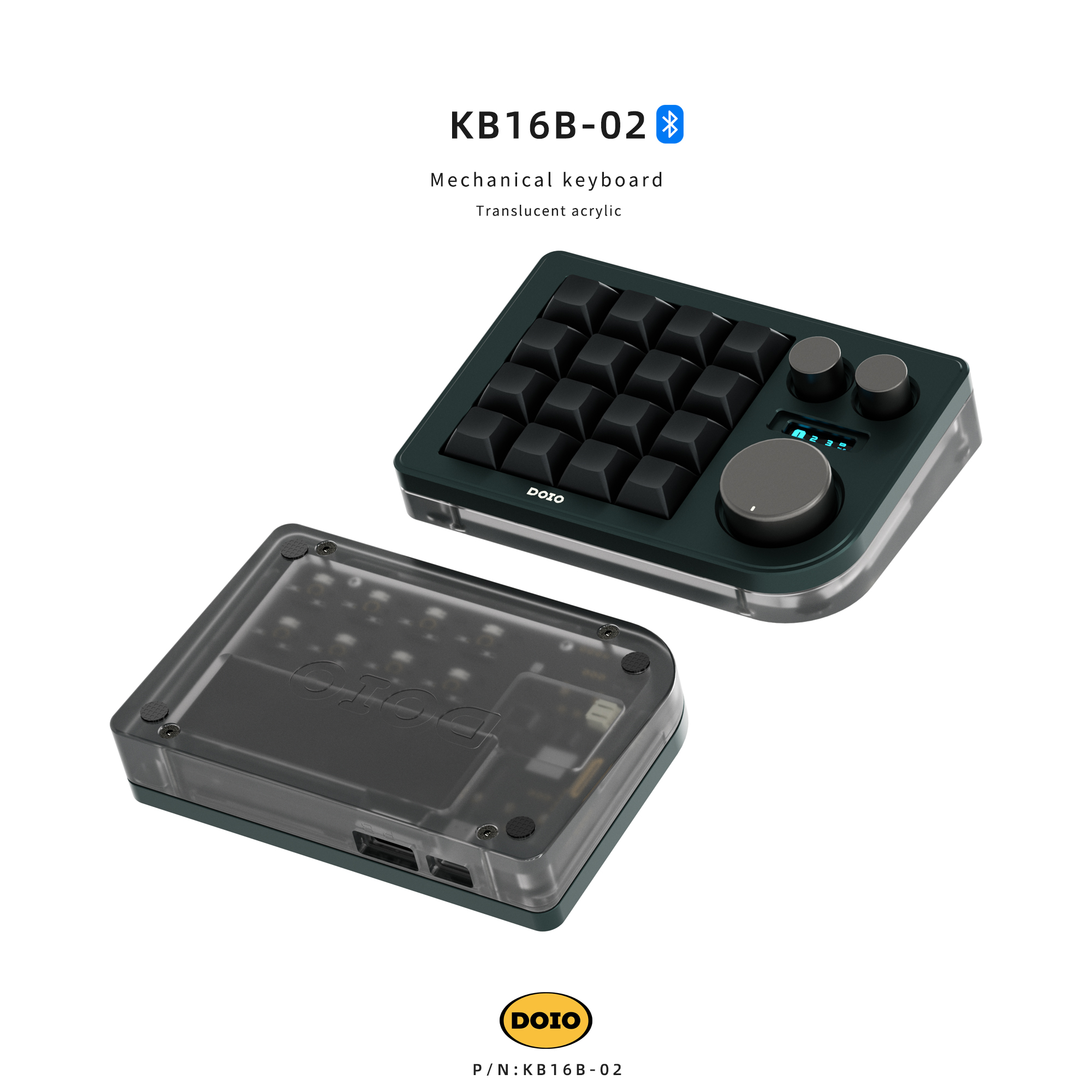 キーボード #94 DOIO KB16 Grey DOIO KB16【片手デバイス】