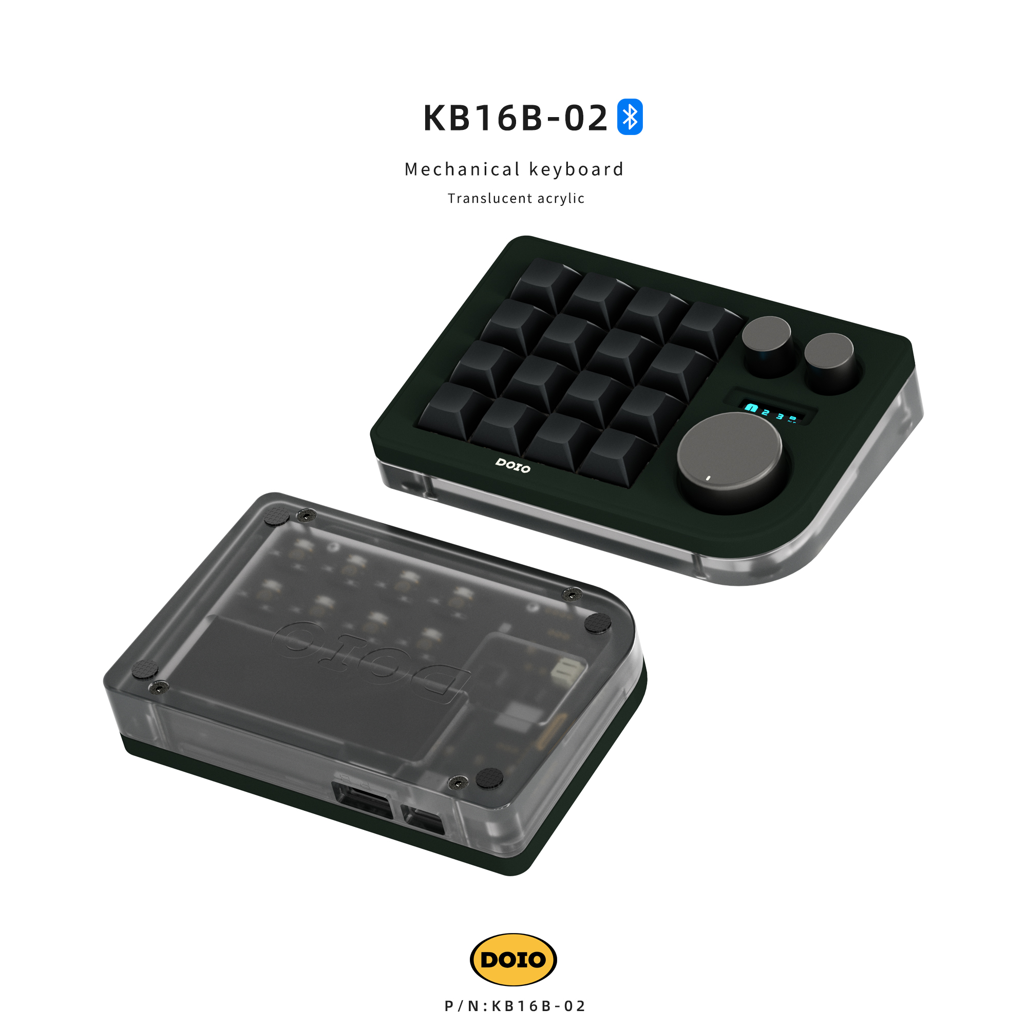 キーボード #89 DOIO KB16 Black DOIO KB16【片手デバイス】