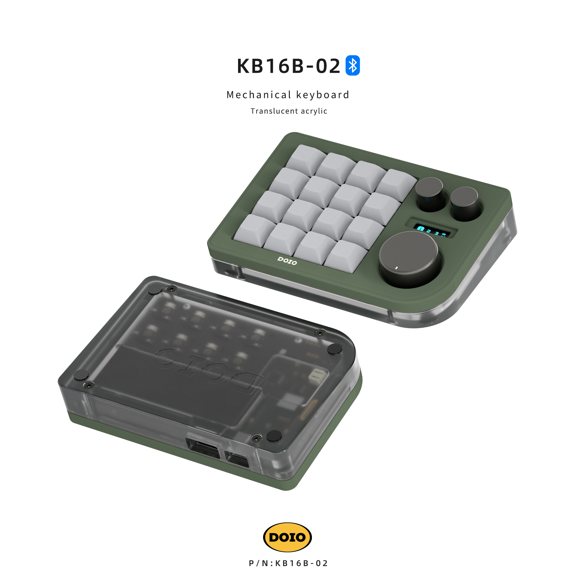 DOIO KB16 02 白 kb16b-02 16 keys Mechanical keyboard Bluetooth Version KB16B-02-