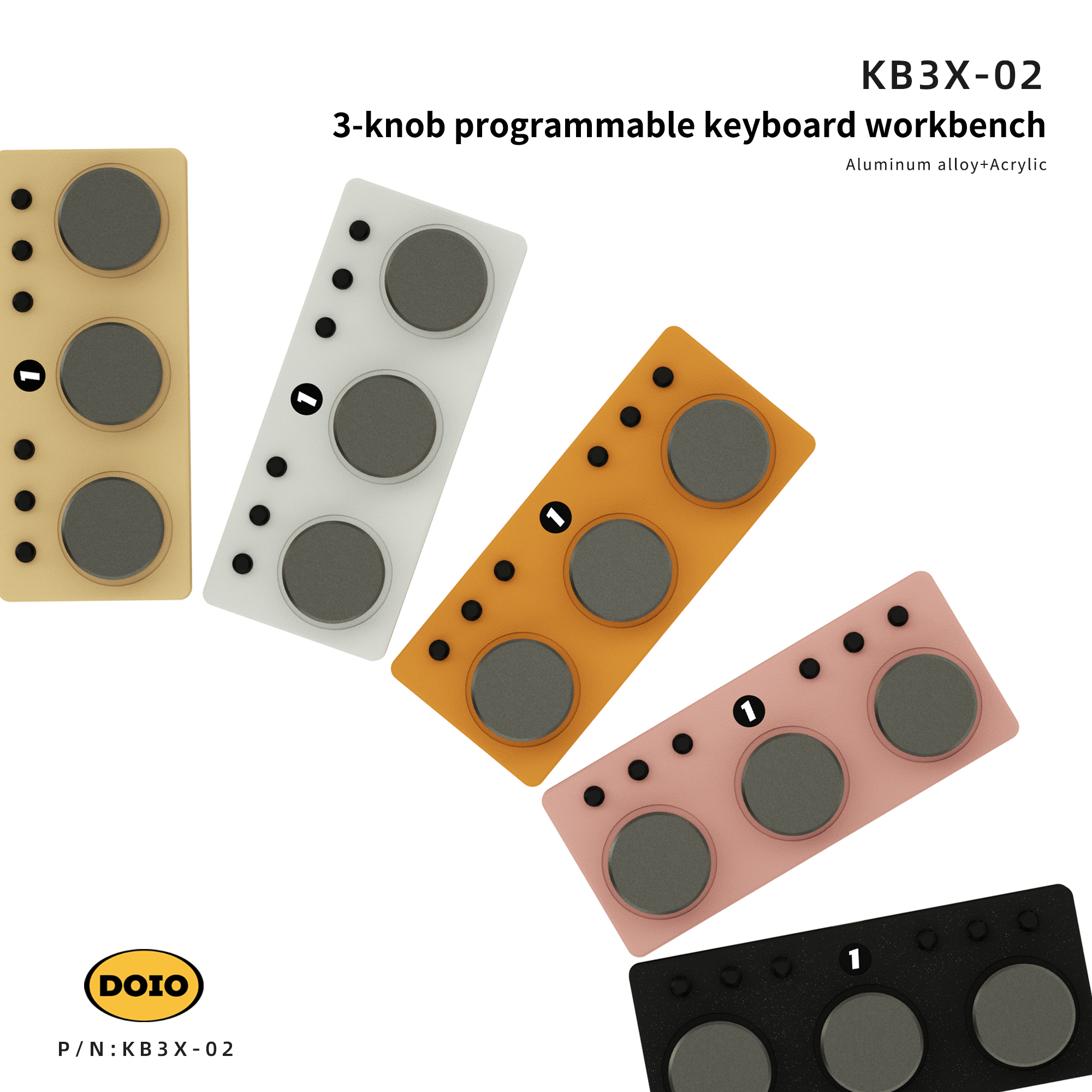DOIO 3-knob programmable keyboard workbench