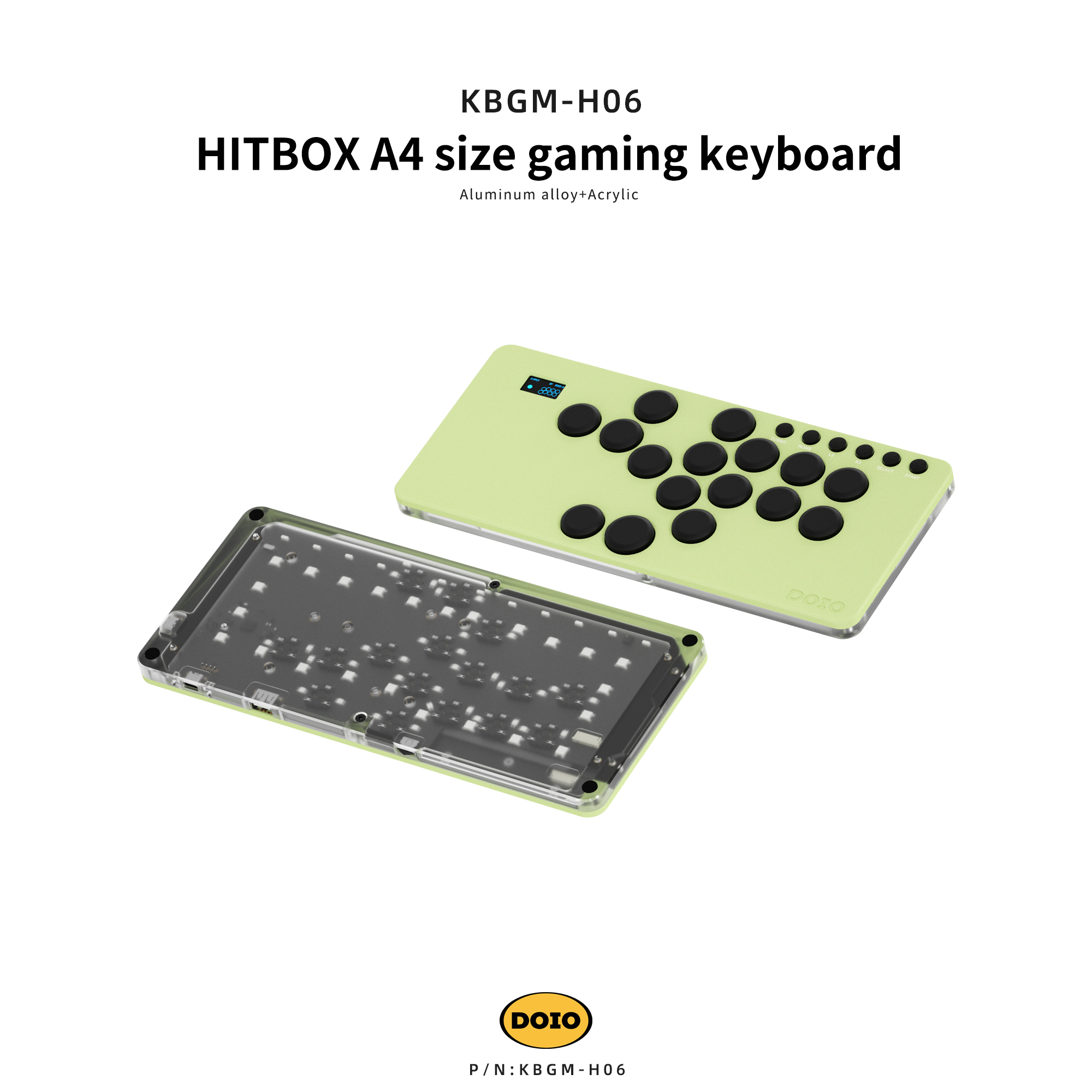 DOIO KBGM-H06 PRO HITBOX Aluminum Alloy A4 Game Keyboard