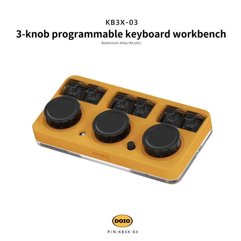 DOIO 3-knob programmable keyboard workbench