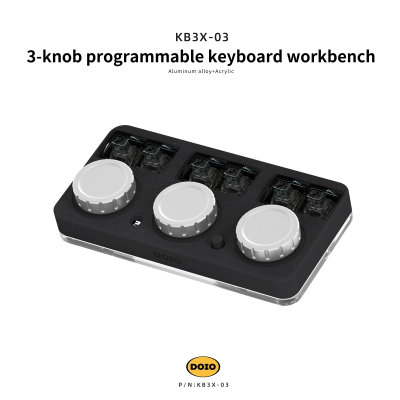 DOIO 3-knob programmable keyboard workbench