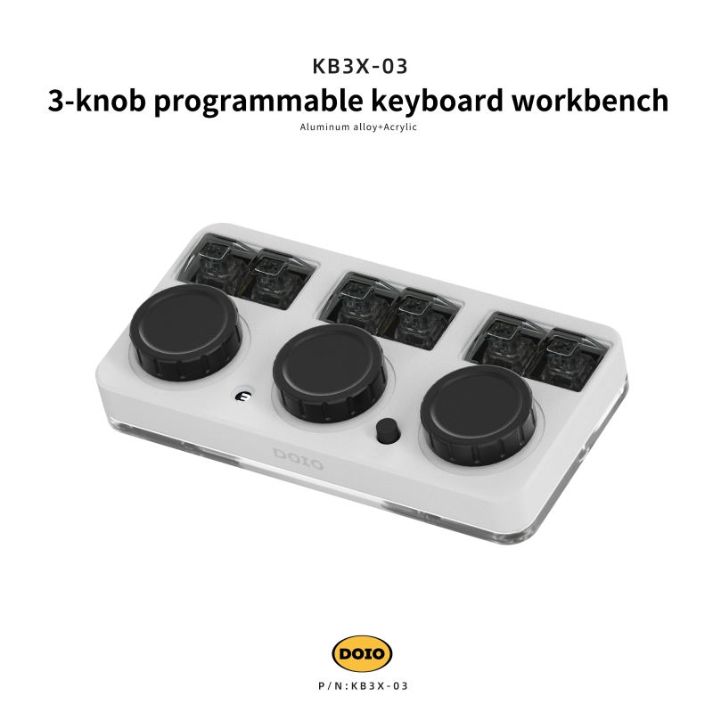 DOIO 3-knob programmable keyboard workbench