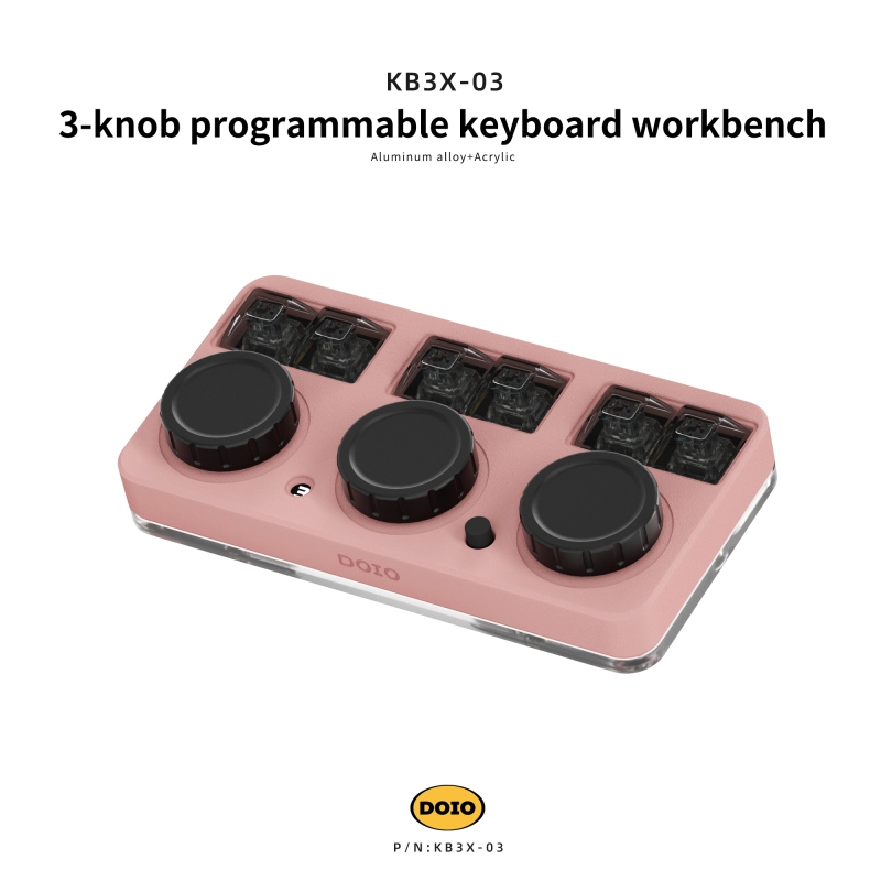 DOIO 3-knob programmable keyboard workbench