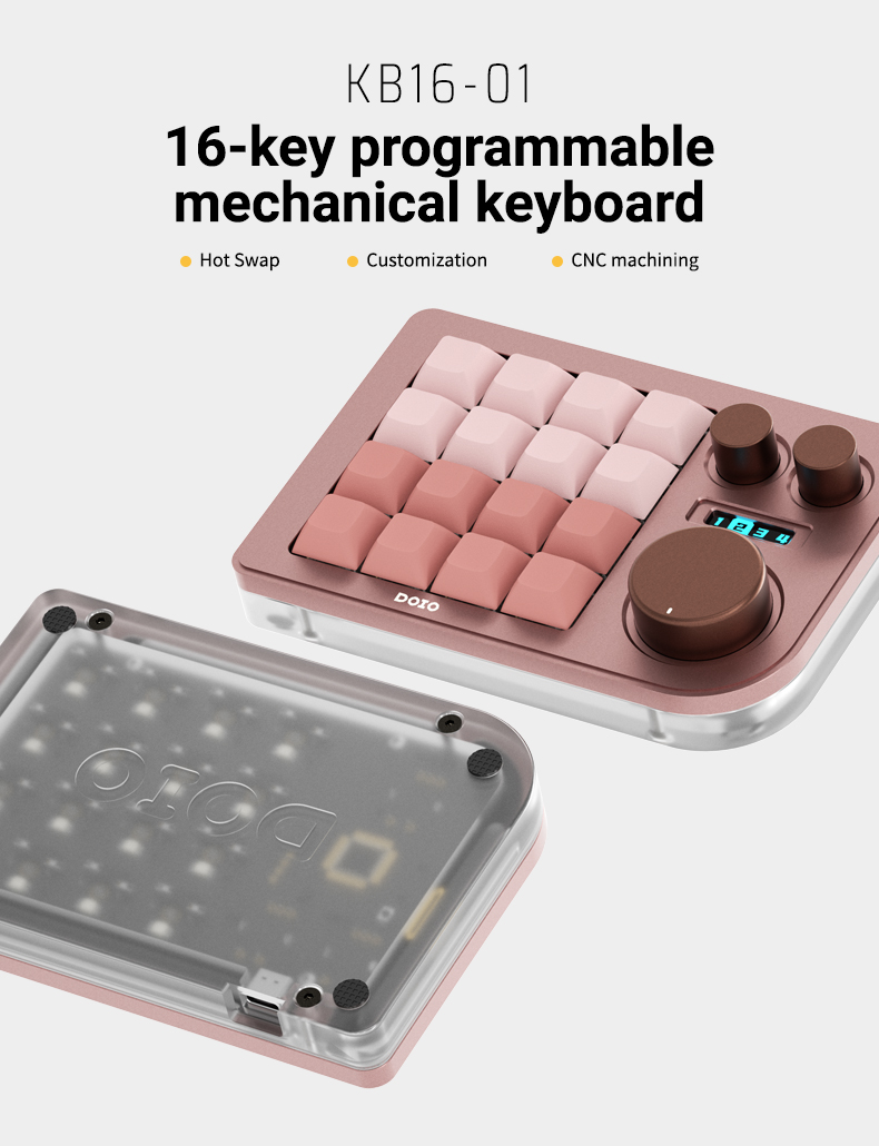 DOIO 16 keys Programmable Multifunction Mechanical keyboard