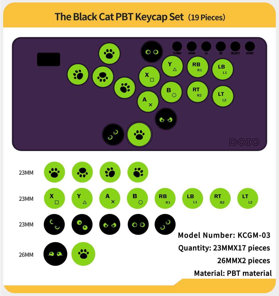 HITBOX PBT Keycaps KCGM-03