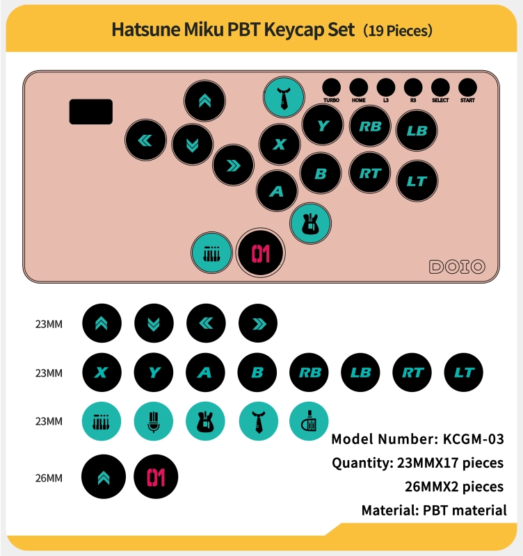 HITBOX PBT Keycaps KCGM-03