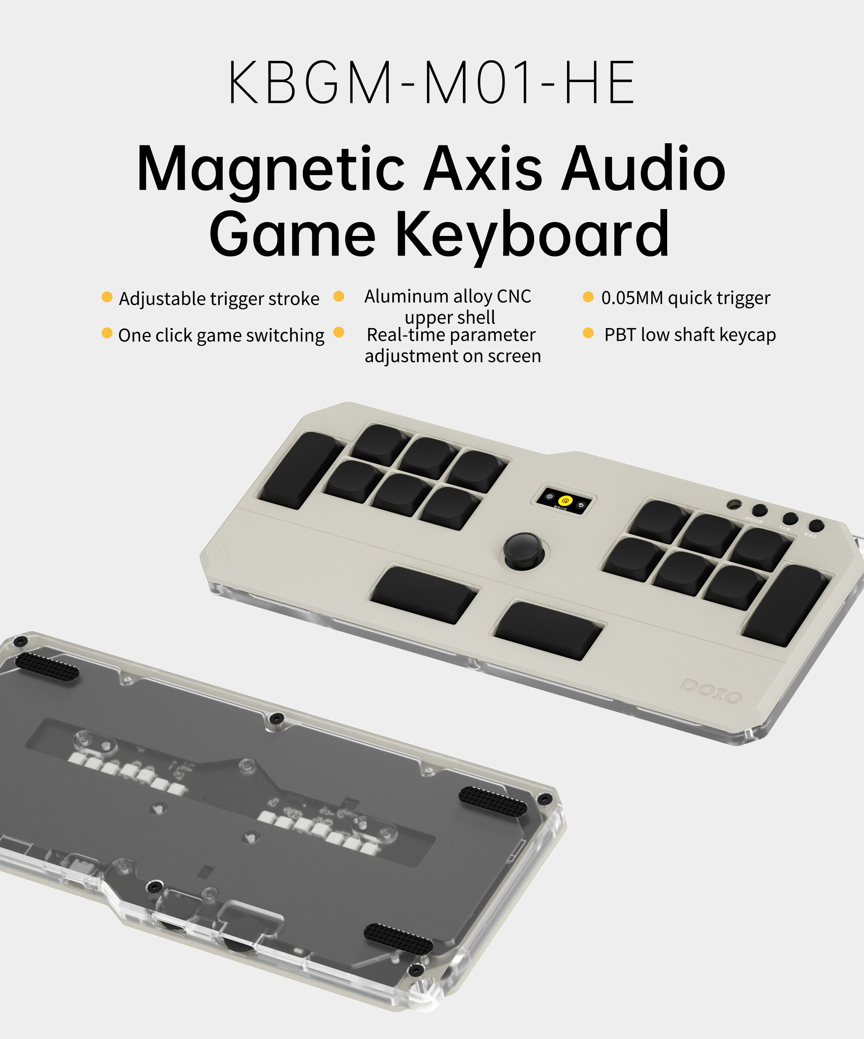 Magnetic axis audio gaming keyboard KBGM-M01-HE