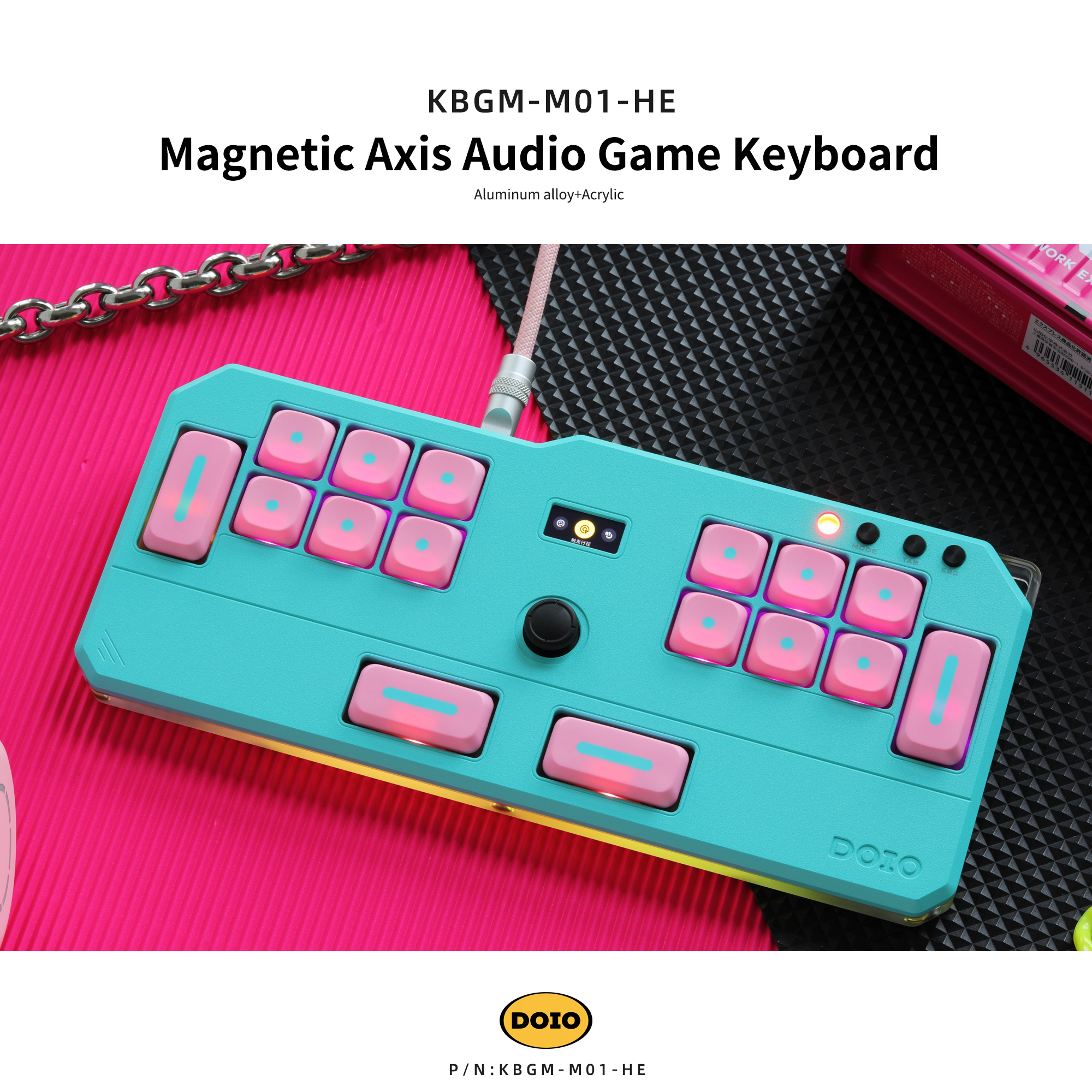Magnetic axis audio gaming keyboard KBGM-M01-HE