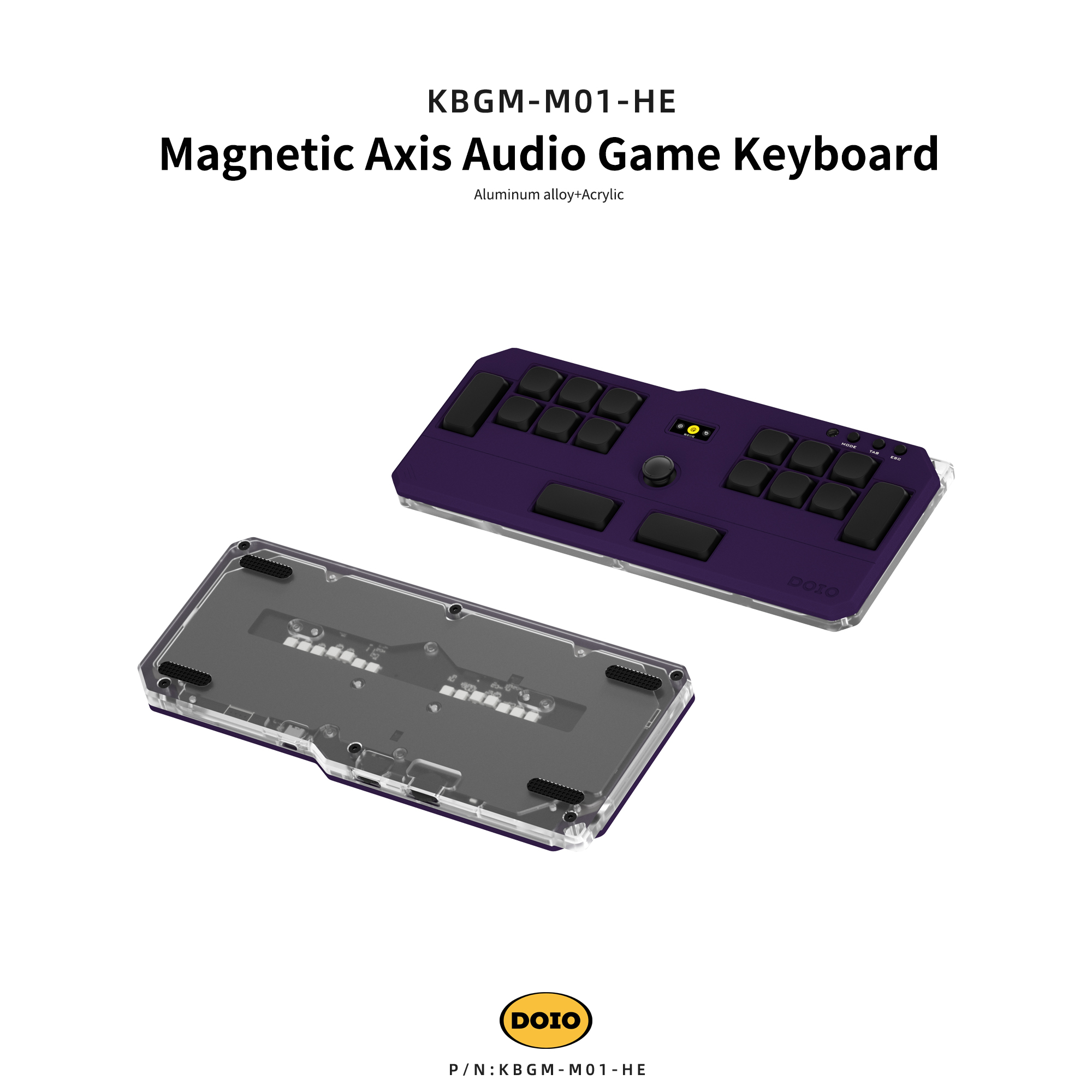 Magnetic axis audio gaming keyboard KBGM-M01-HE