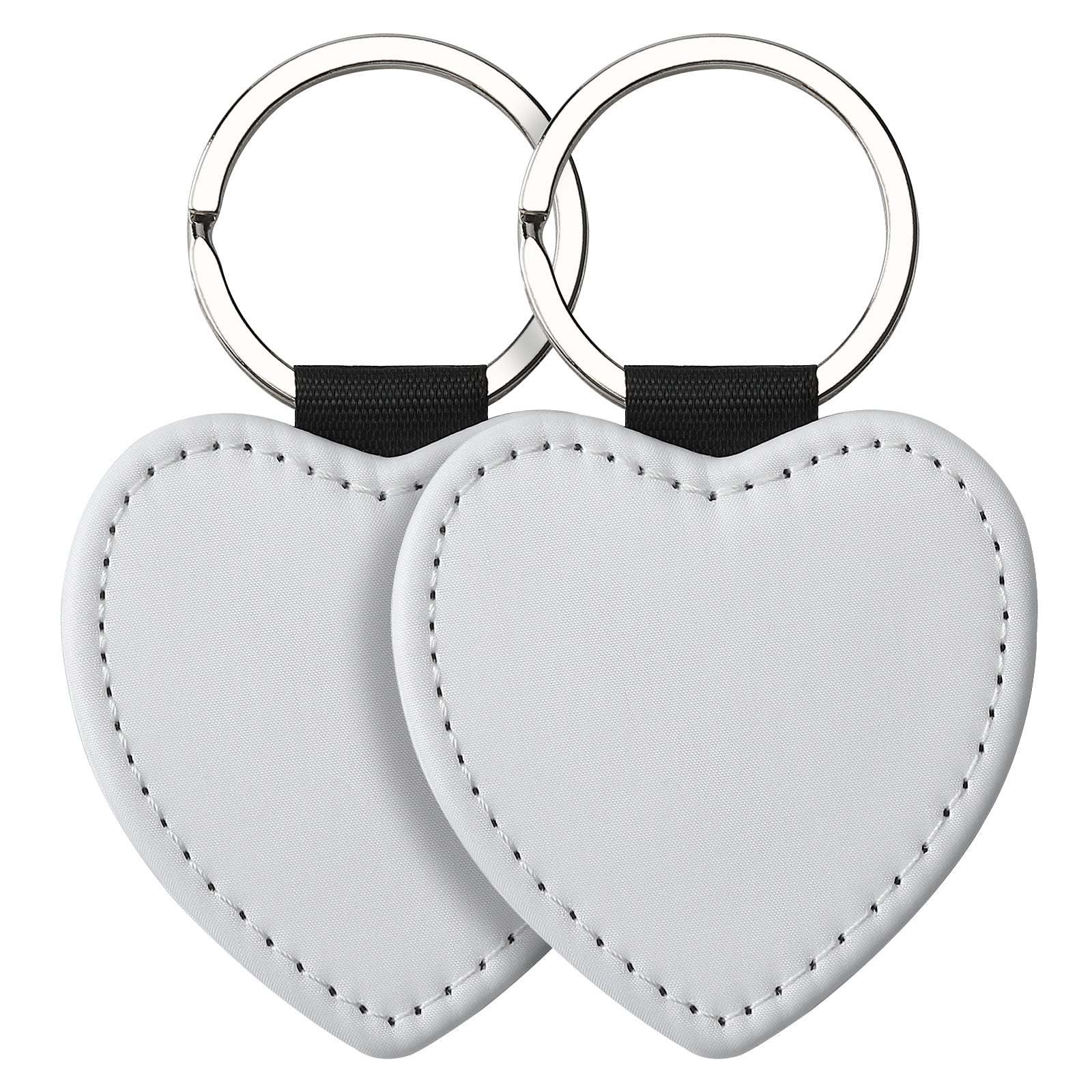 PUK08-Sublimation PU Leather Double Sided Keychain
