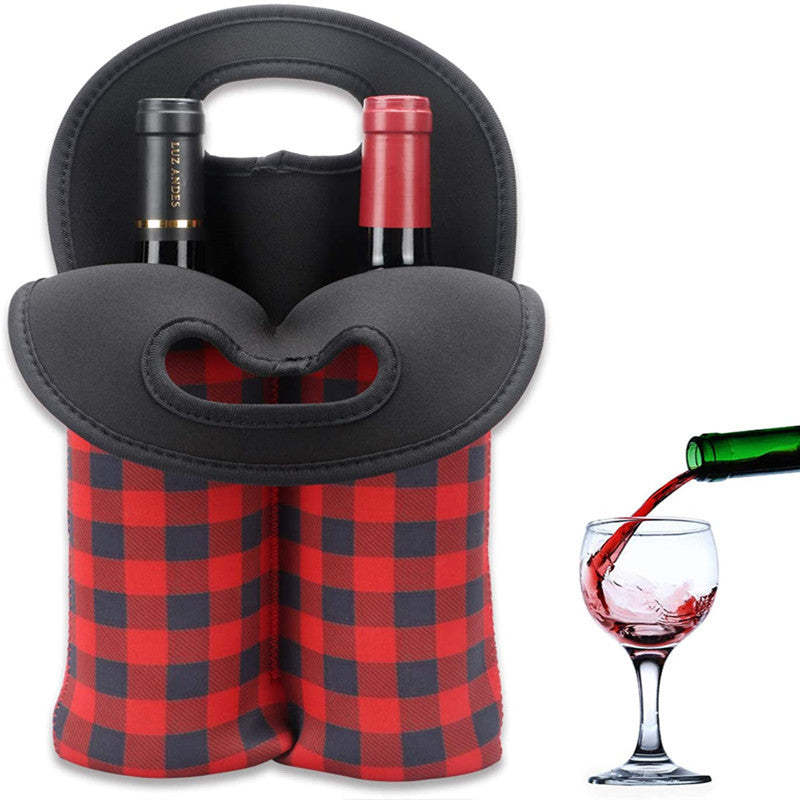 NBD02-Sublimation Neoprene Double Wine Bottle Insulator