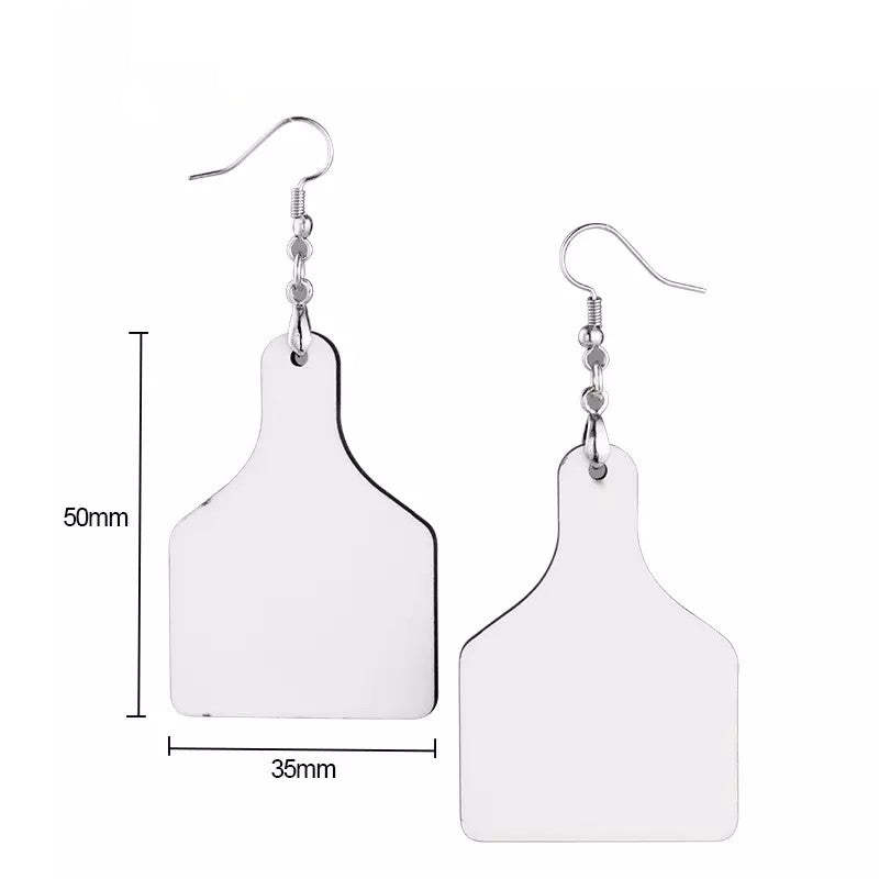 ERG17-Sublimation MDF Cowtag Earrings