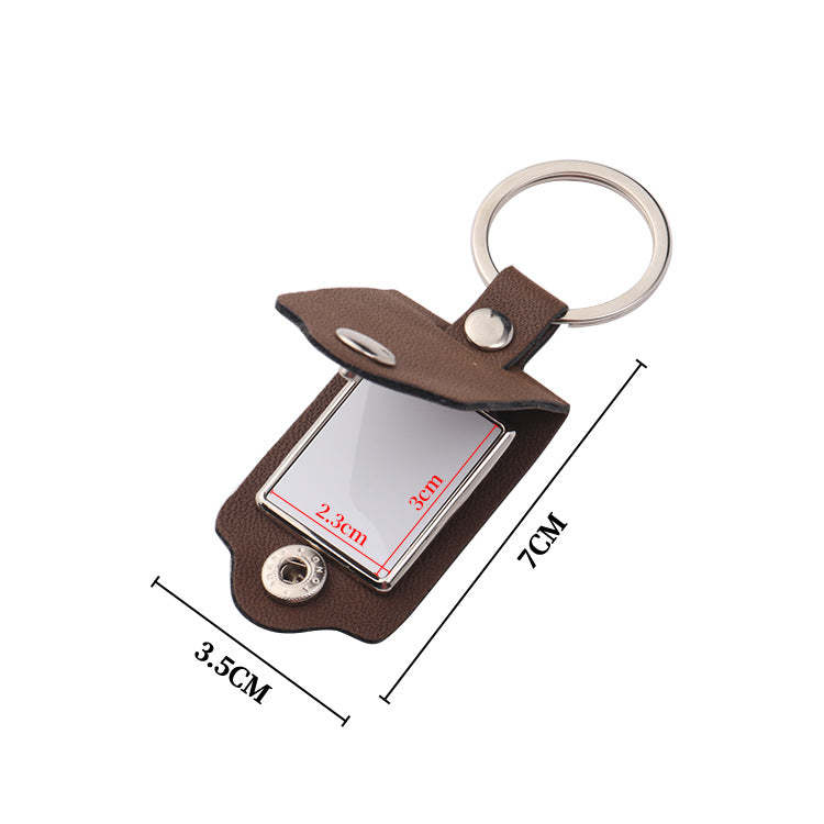 PUK07-Sublimation PU Leather Metal Keychain