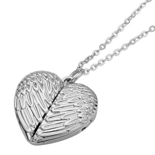 NLS14-Sublimation Angle Wing Heart Necklace