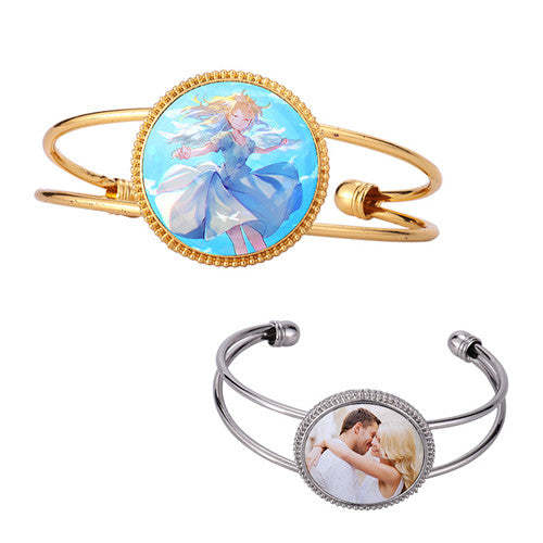SPB13-Sublimation Round Ornament Opening Bracelet