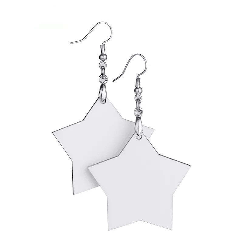 ERG08-Sublimation MDF Star Earring
