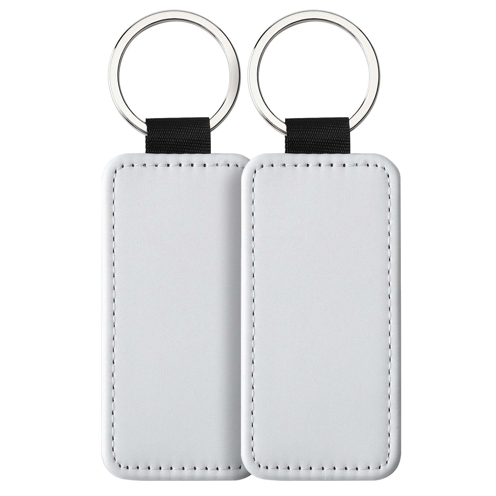 PUK08-Sublimation PU Leather Double Sided Keychain
