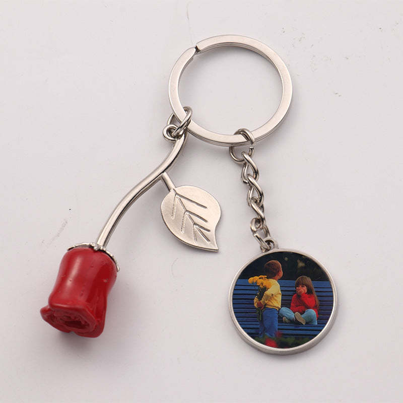 MKC42-Sublimation Rose Keychain