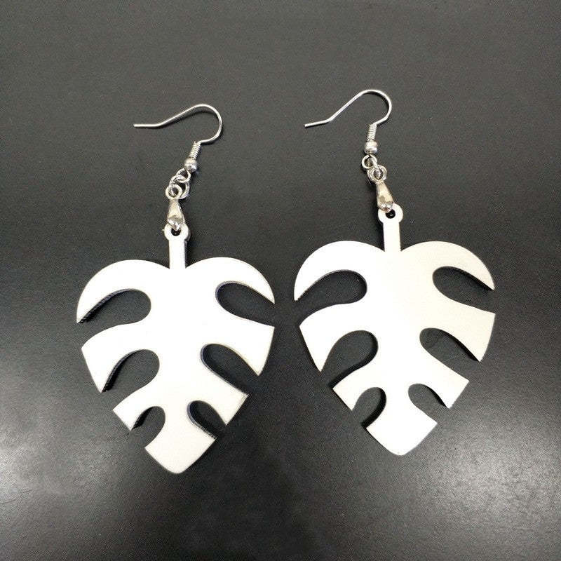 ERG12-Sublimation MDF Banana Leaf Earring