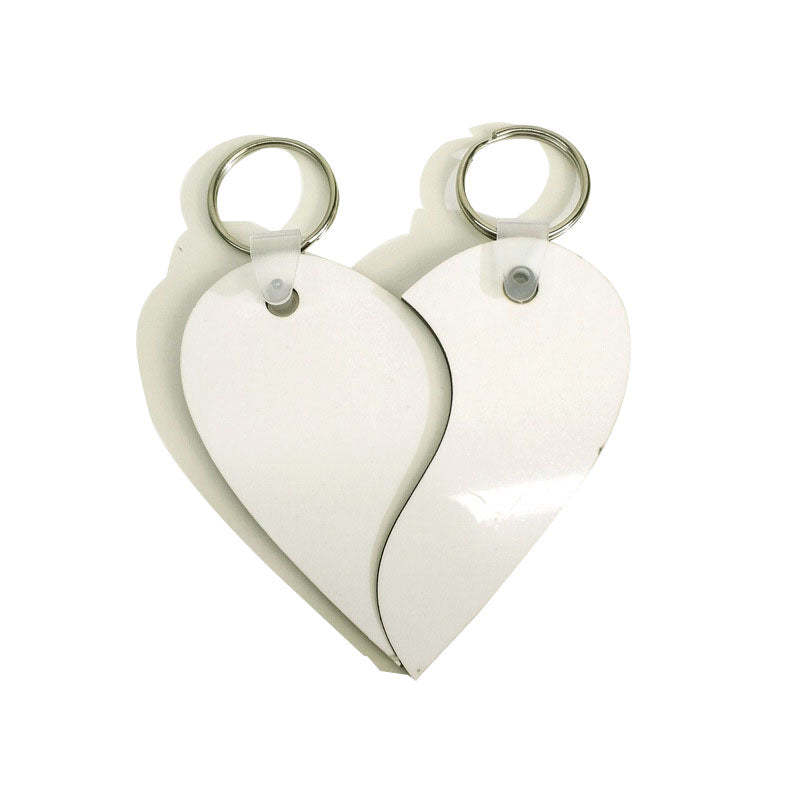 KRP26-Sublimation MDF Two Heart  Key Ring