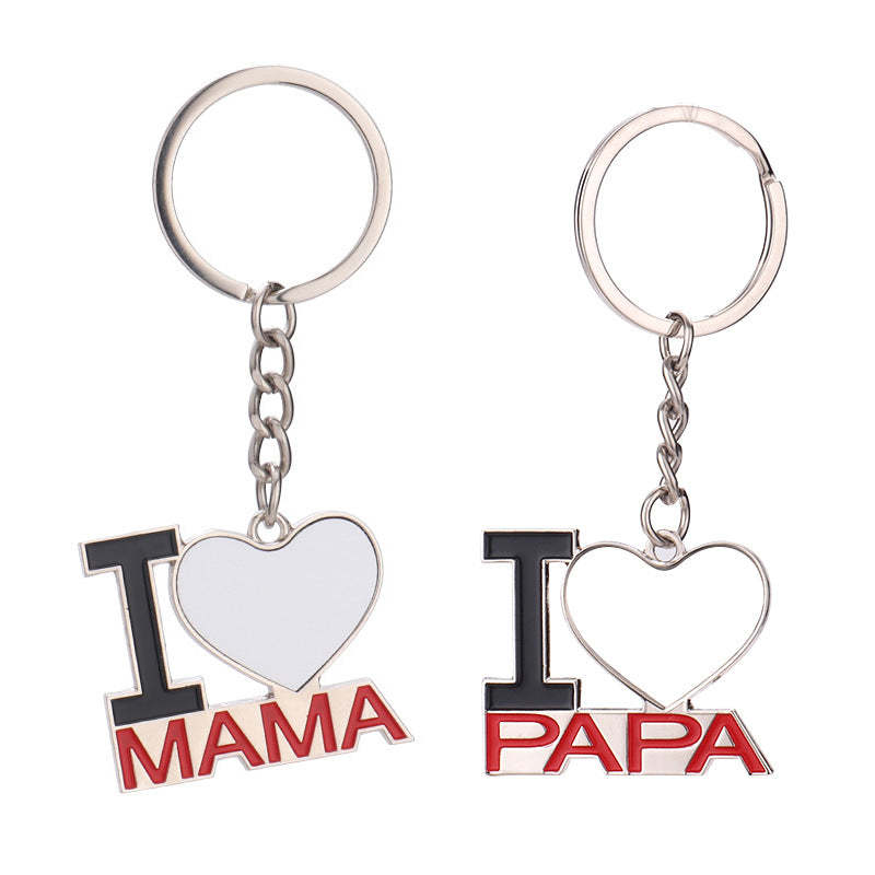 MKC18-Sublimation MAMA PAPA Keychain
