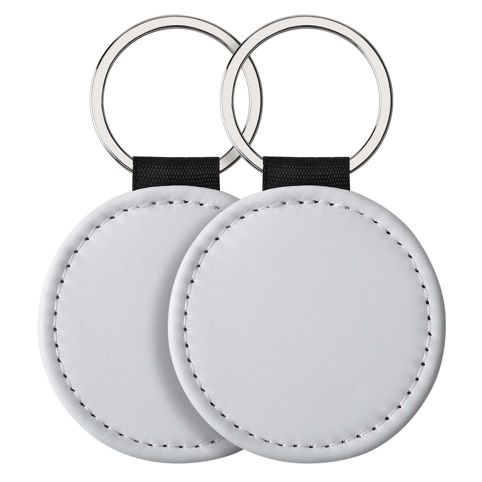 PUK08-Sublimation PU Leather Double Sided Keychain