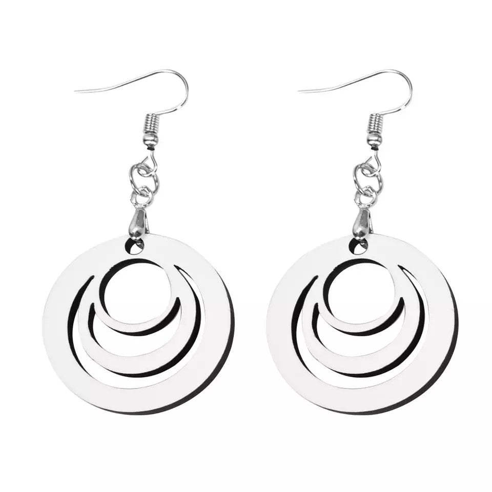 ERG10-Sublimation MDF Circle Hoop Earring