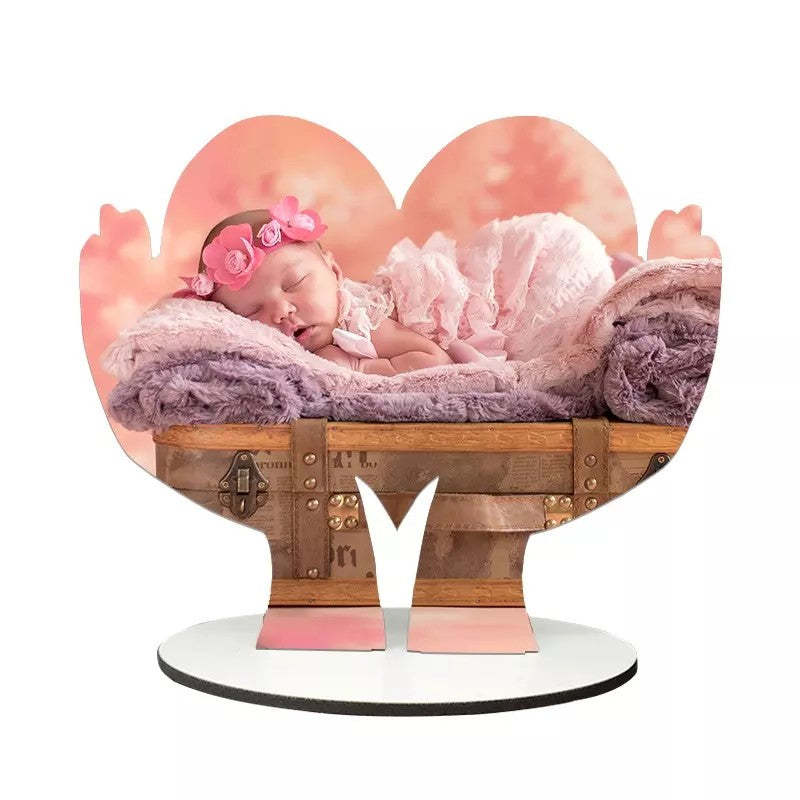 MDPF38-Sulimation MDF Heart In Hand Photo Frame