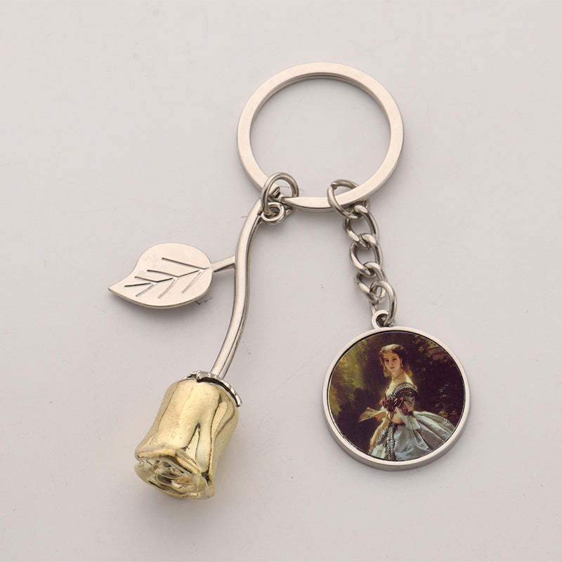 MKC42-Sublimation Rose Keychain