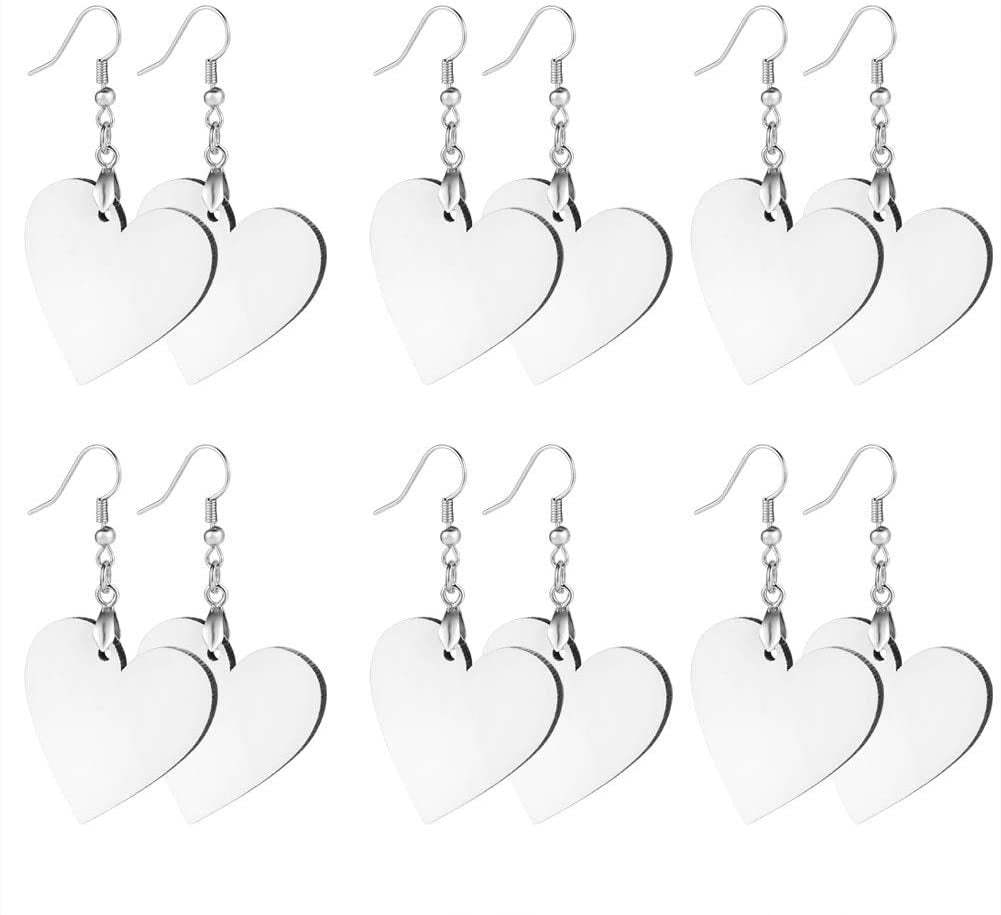 ERG05-Sublimation MDF Heart Earring