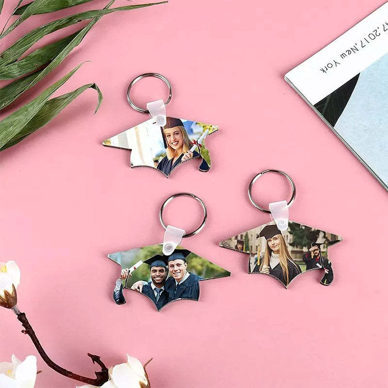 KRP29-Sublimation MDF Grad Cap KeyChain