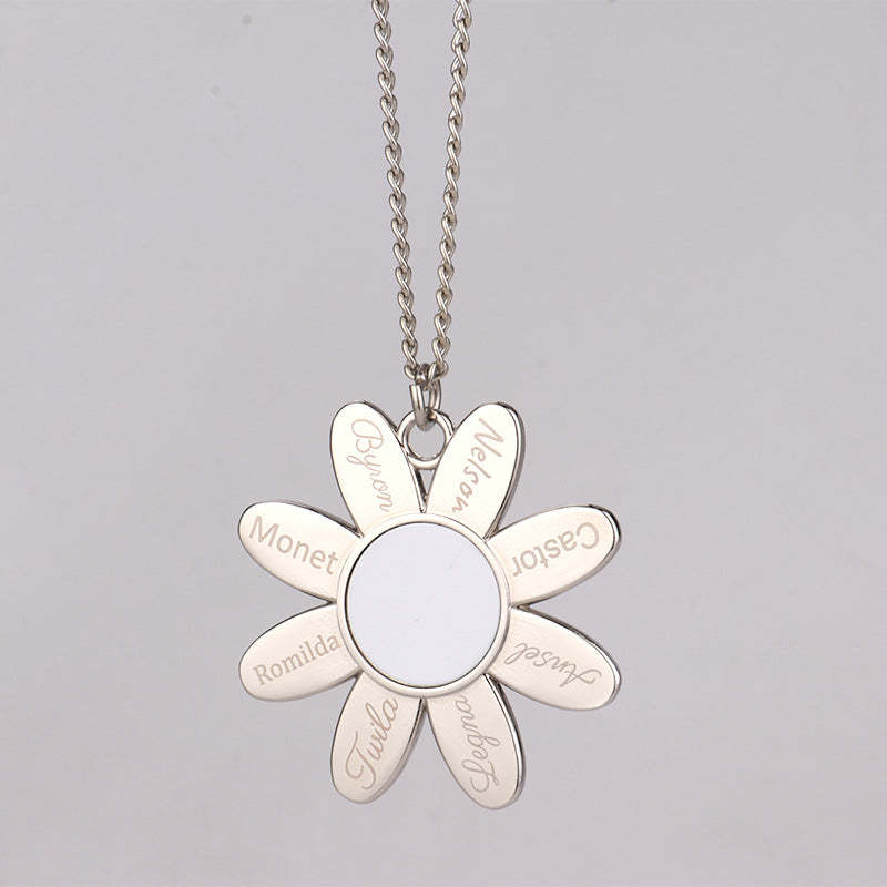 NLS54-Sublimation Flower Necklace for Teather Father