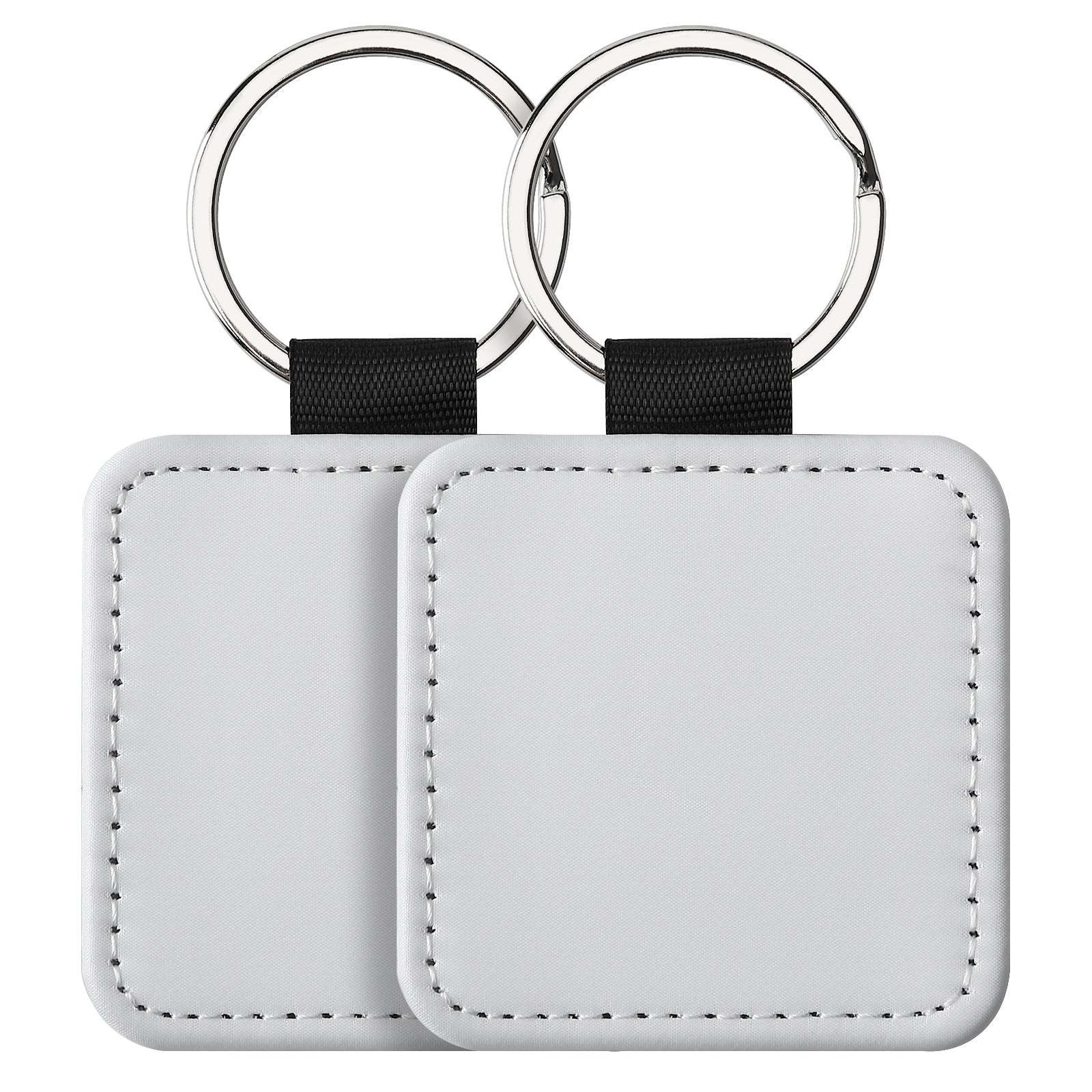 PUK08-Sublimation PU Leather Double Sided Keychain