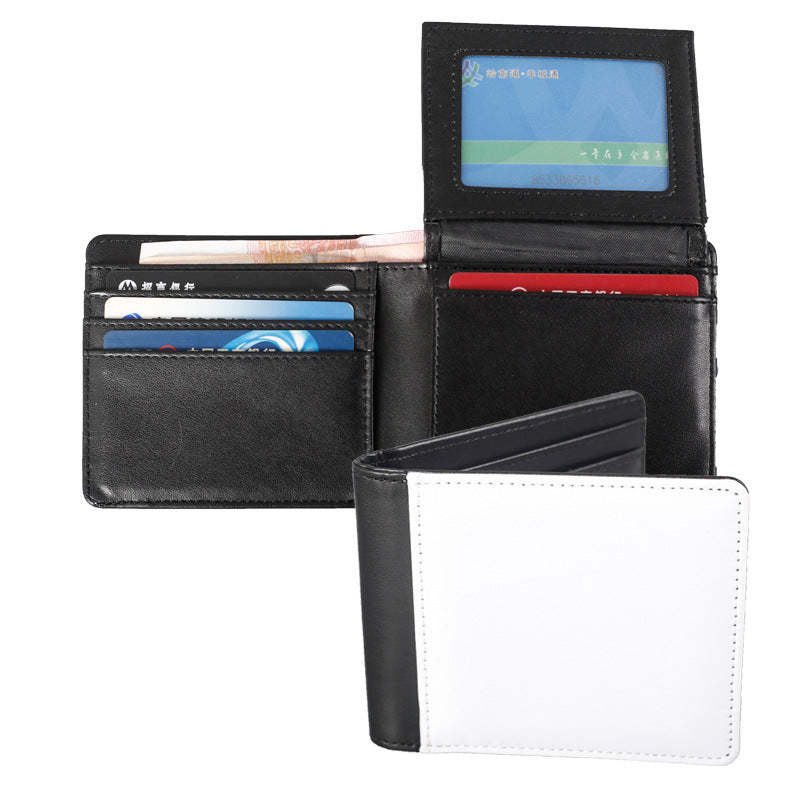 PUW06-Sulimation Leather 2-fold Men Wallet With Extra Card
