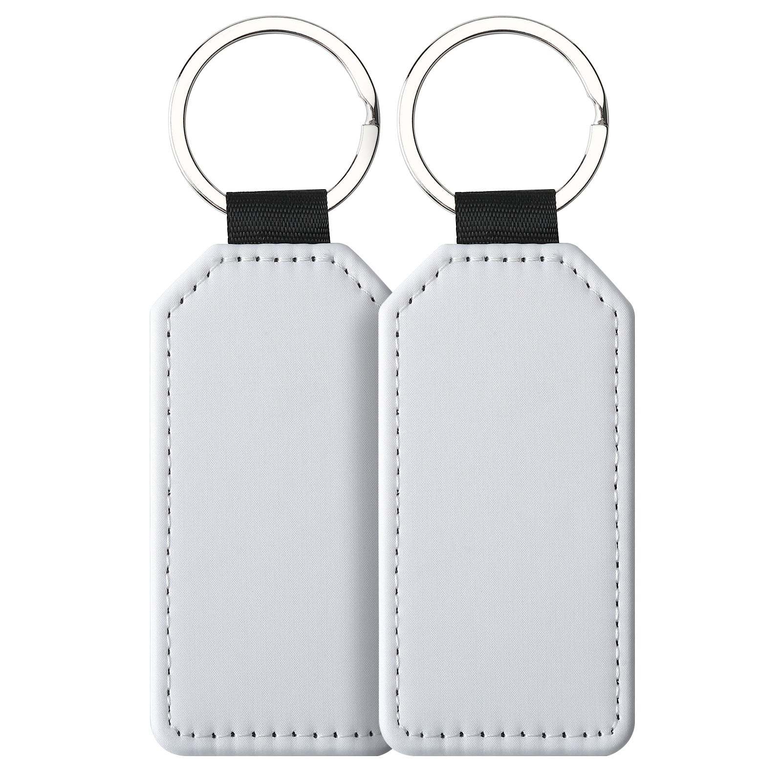 PUK08-Sublimation PU Leather Double Sided Keychain