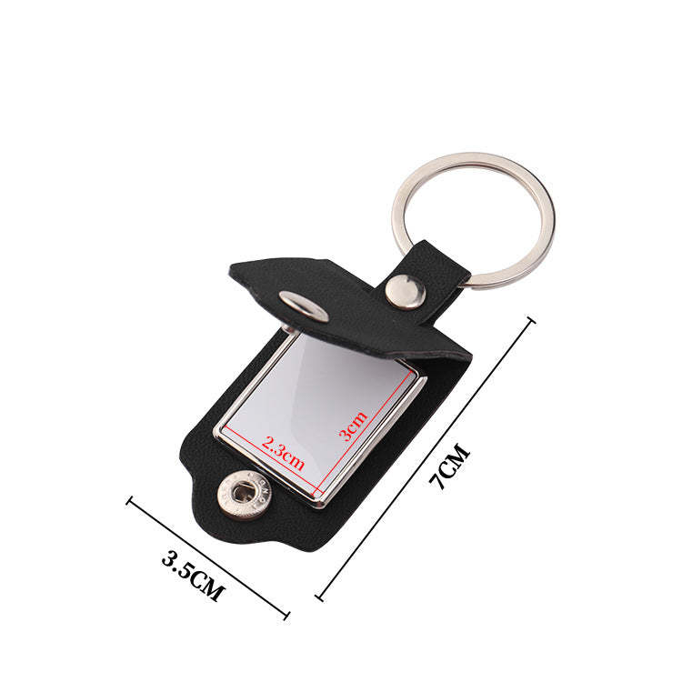 PUK07-Sublimation PU Leather Metal Keychain