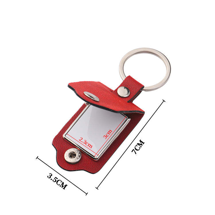 PUK07-Sublimation PU Leather Metal Keychain
