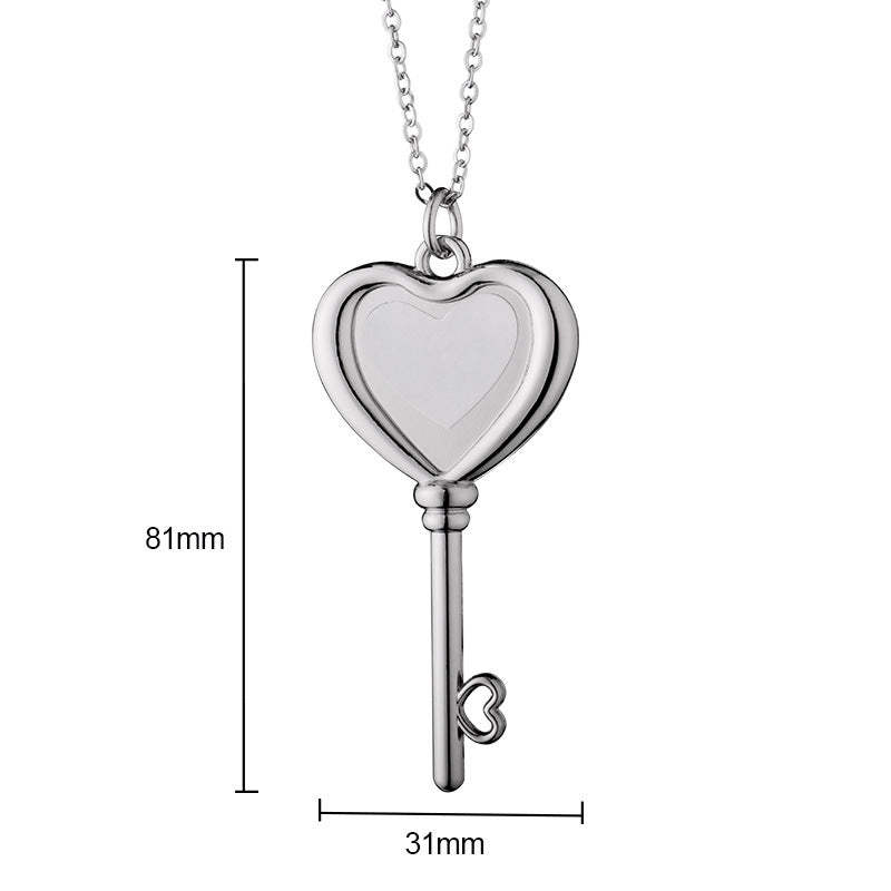 NLS26-Sublimation Heart Lock Necklace