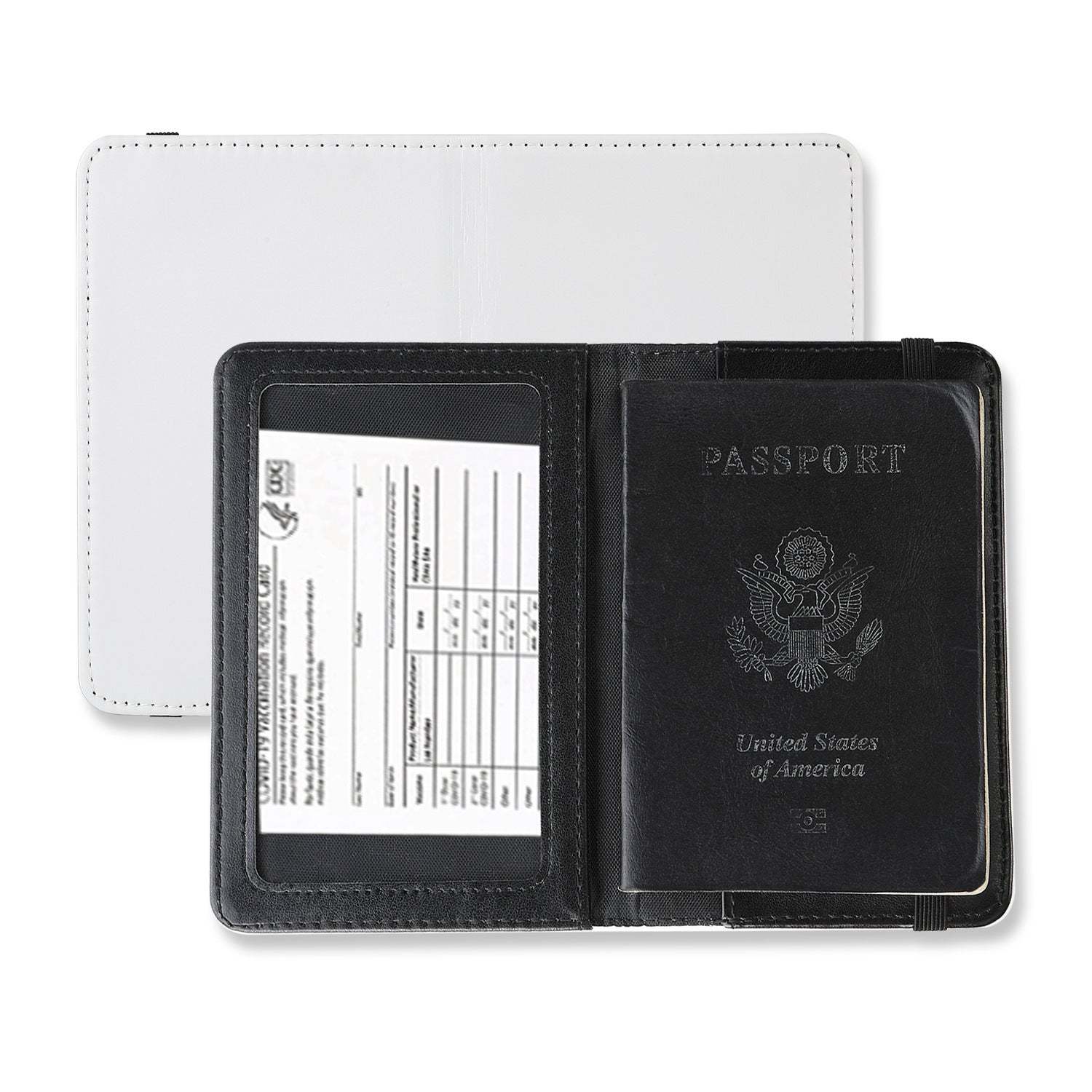 PUPH03-Sublimation PU Leather Passport Holder Double Sided
