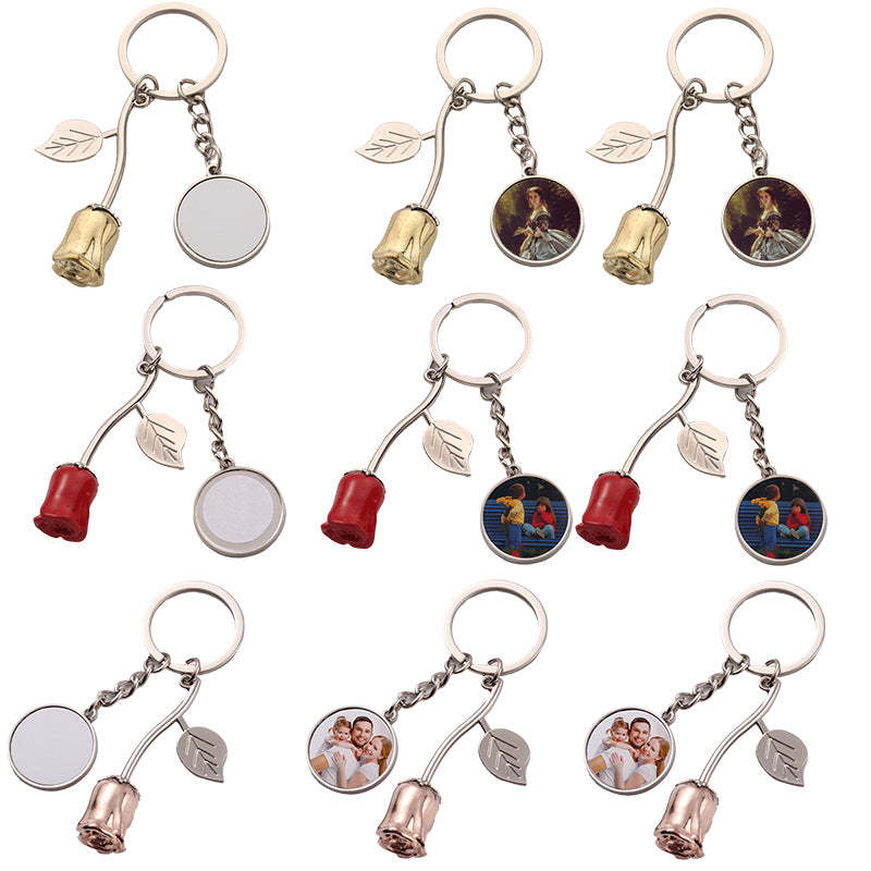 MKC42-Sublimation Rose Keychain