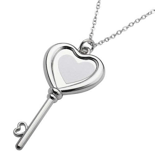 NLS26-Sublimation Heart Lock Necklace