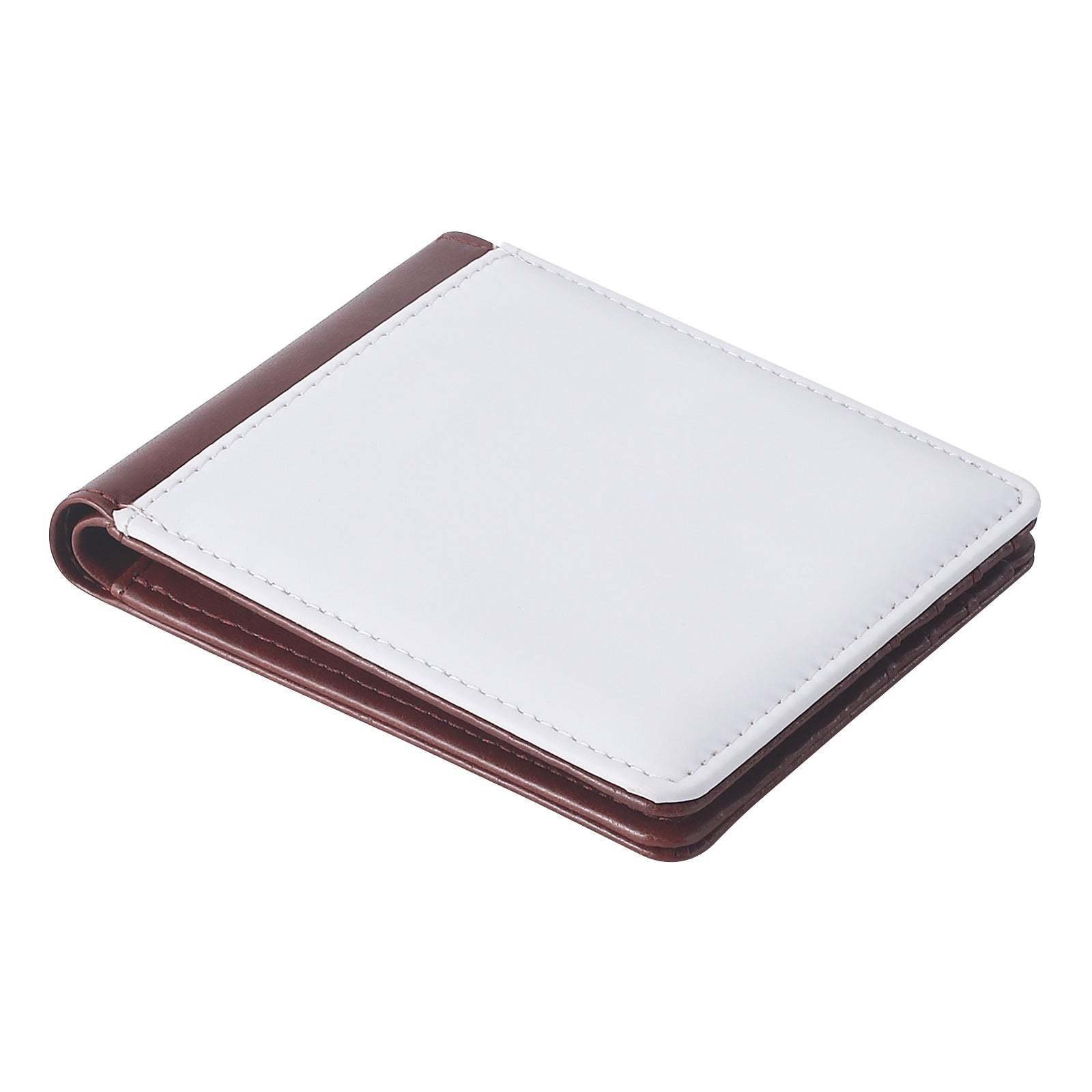 PUW15A-Sublimation Brown Double Sided Leather 2-fold Men Wallet