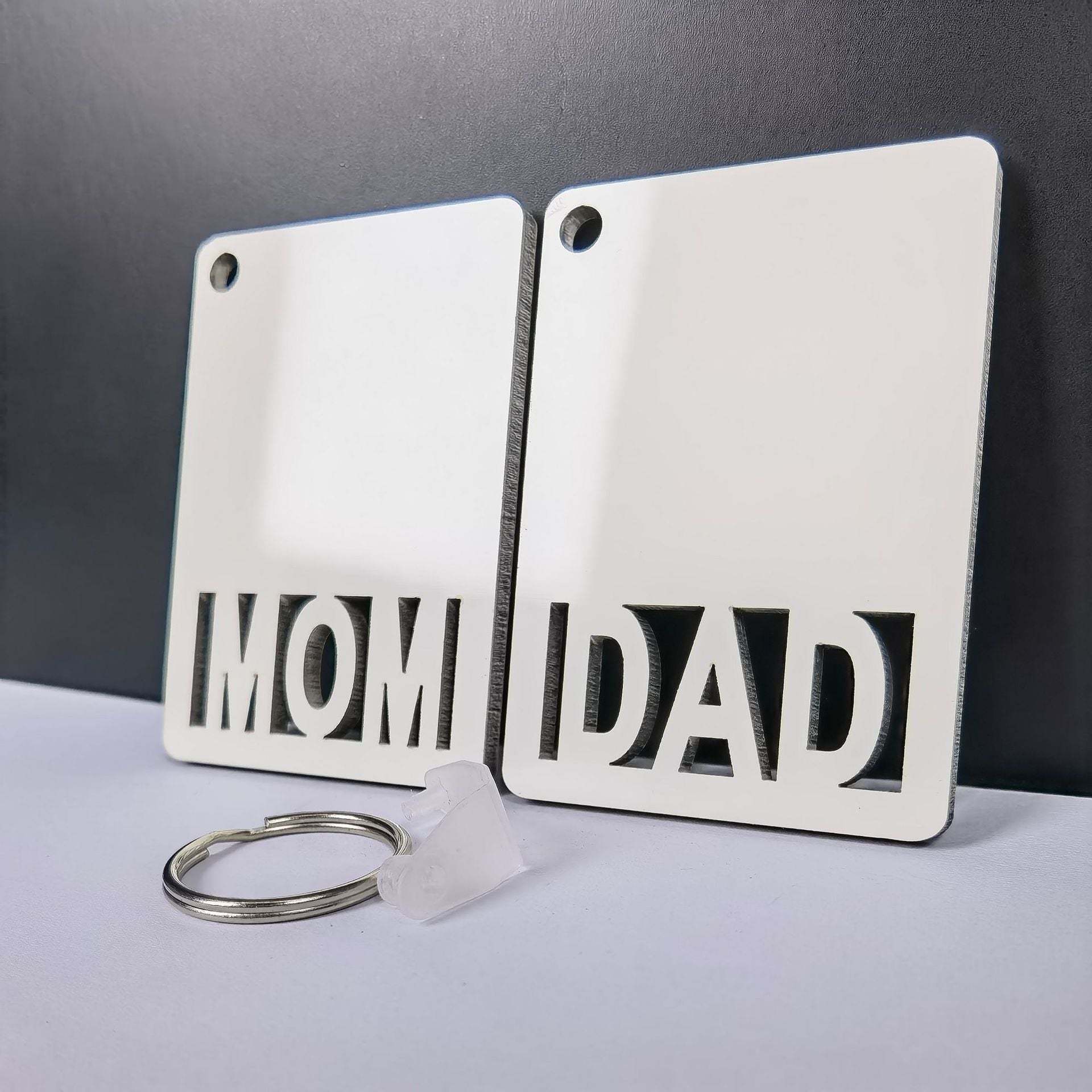 KRP41-Sublimation MDF MOM DAD Keychain