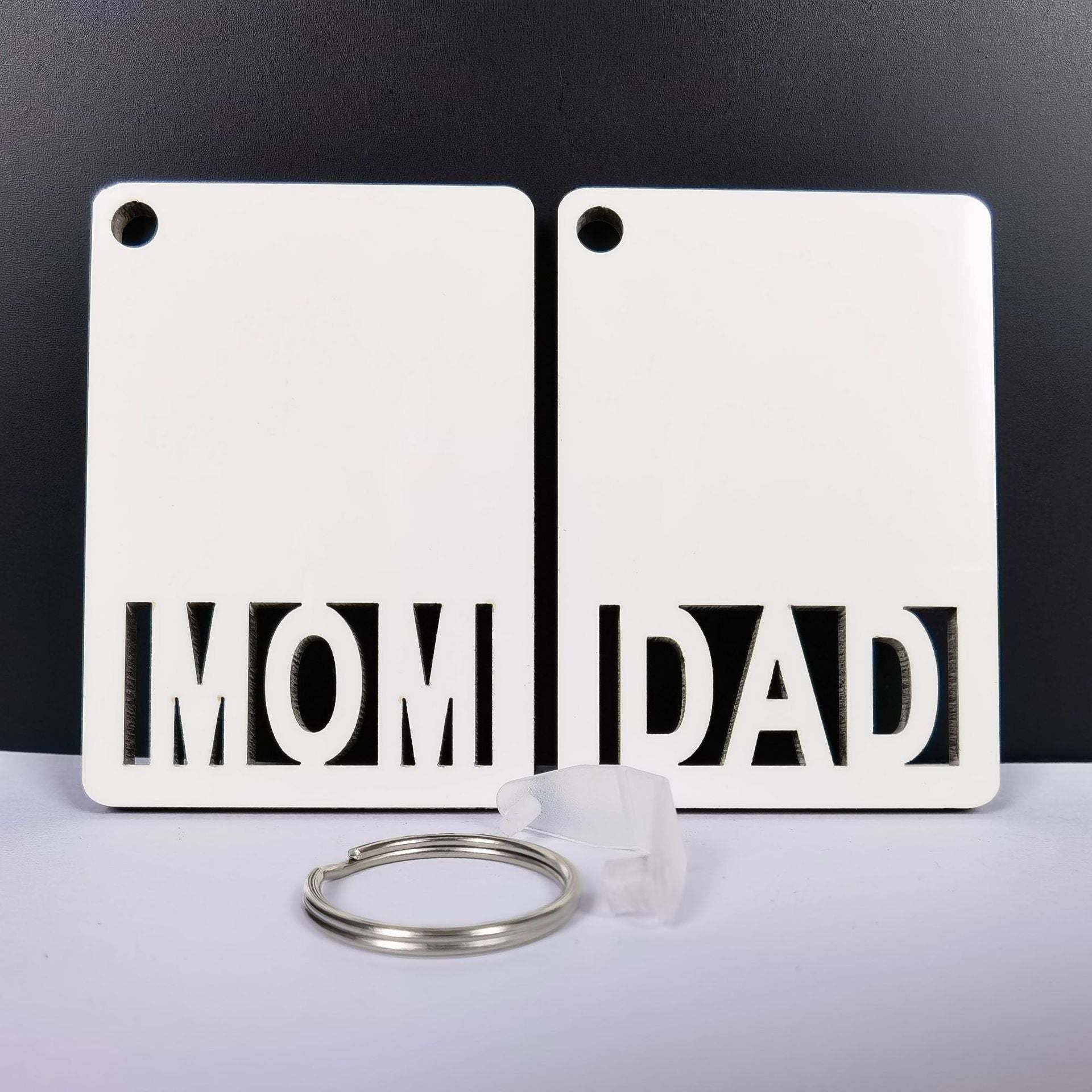 KRP41-Sublimation MDF MOM DAD Keychain