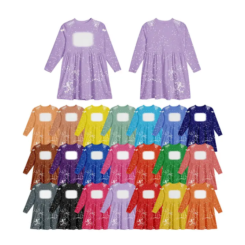 DRE04-Sublimation Baby Kid Bleach Dress