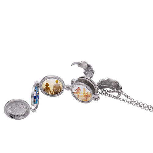 NLS38-Sublimation Sweet Memories Angel Wings Photo Necklaces