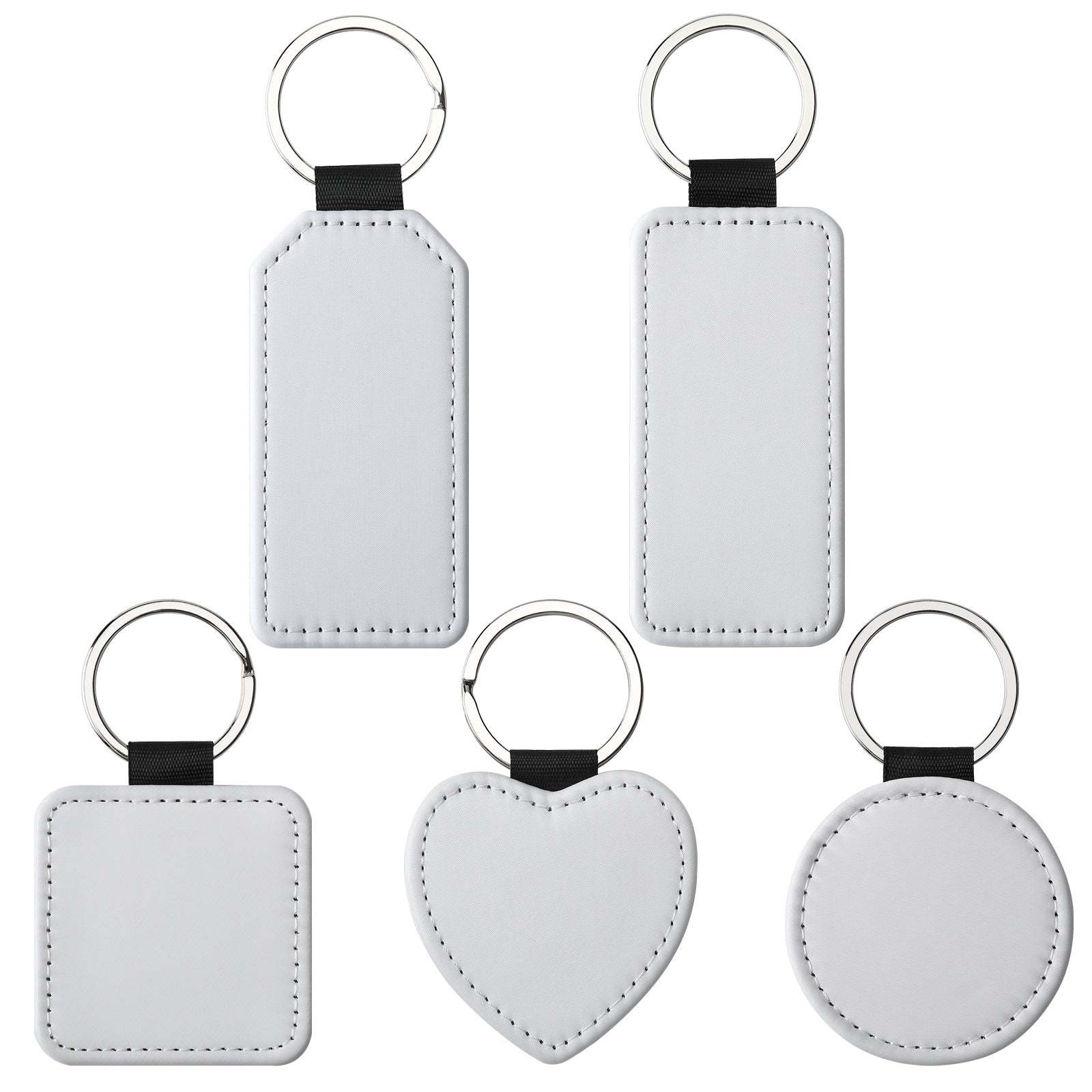 PUK08-Sublimation PU Leather Double Sided Keychain