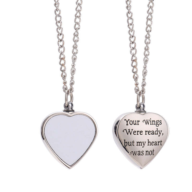 NLS46-Sublimation Heart Necklace